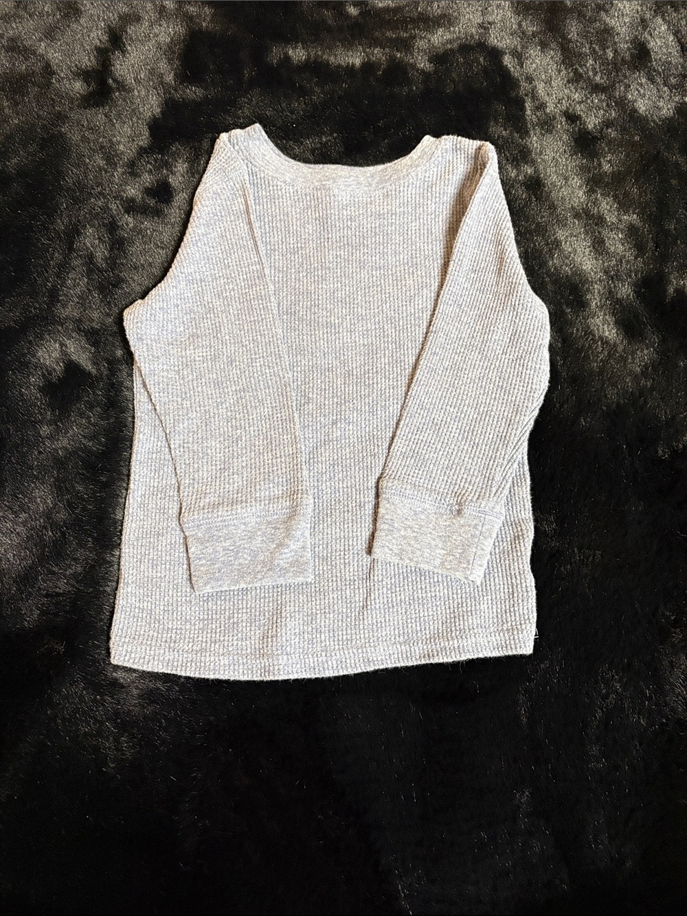 Cat & Jack Light Gray Waffle Thermal Long-Sleeve Top